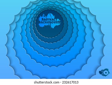 Blue wavy abstract background of circles