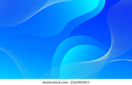 Blue wavy abstract background with line. Eps10 vector