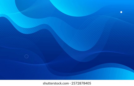 Blue wavy abstract background. Vector illustration