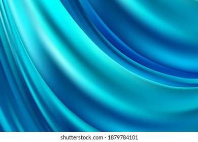 Fondo abstracto ondulado azul.Escurrimiento de seda
