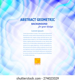 Blue wavy abstract geometric background. Vector illustration