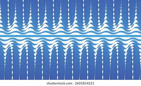 Blue wavy abstract pattern for fabric style