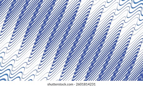 Blue wavy abstract pattern for fabric style