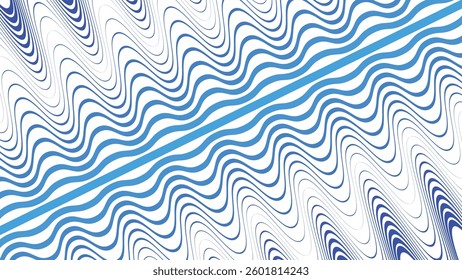 Blue wavy abstract pattern for fabric style