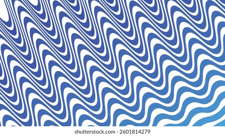 Blue wavy abstract pattern for fabric style