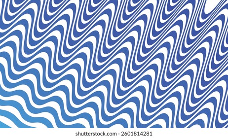Blue wavy abstract pattern for fabric style