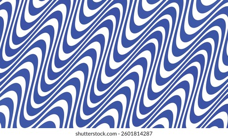 Blue wavy abstract pattern for fabric style