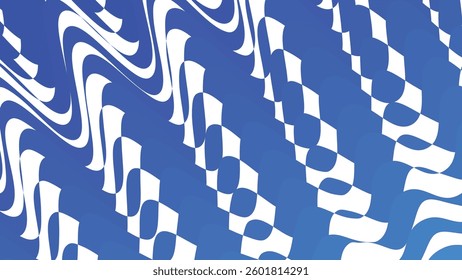 Blue wavy abstract pattern for fabric style