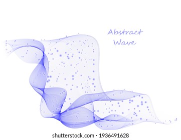 Fondo de onda abstracta azul. Un torrente de olas onduladas y transparentes.