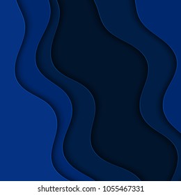 Blue wavy background. Abstract background with blue waves. 