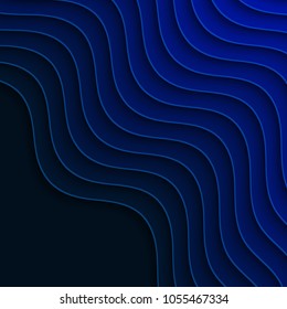 Blue wavy background. Abstract background with blue waves. 
