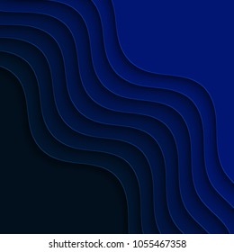 Blue wavy background. Abstract background with blue waves. 