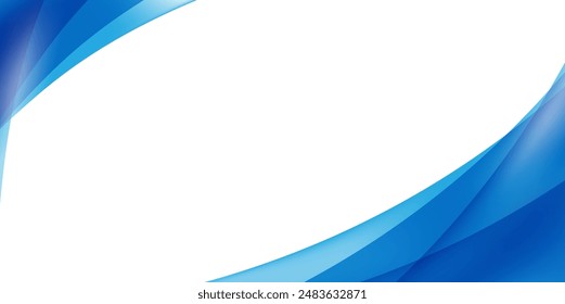 Blue Wavy Background Design Template Vector, Professional Flowing Blue Mesh Gradient Element with Copy Space for Text
