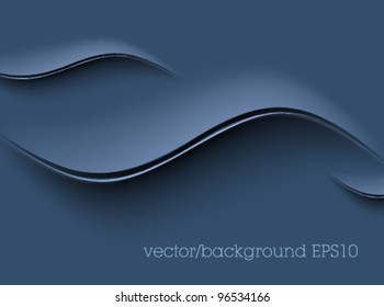 blue wavy background / masculine / designed web or stationery background / waved vector