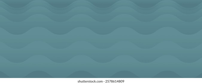 Blue wavy background with a smooth texture. The background features a pattern of blue waves, creating a calming blue ambiance. Minimal abstract wavy gradient vector background