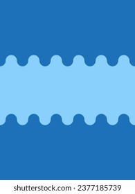 Blue wavy background of various different color shades. Abstract seamless repeating vector pattern.