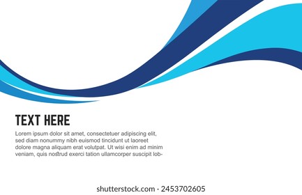 blue wavy background vector. abstract background on white isolated design for banner, poster, card, social media and web