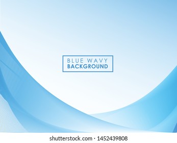 Blue Wavy Background. Wave Background. Abstract Background. Vector Illustration 