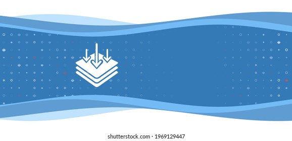 Blue wavy banner with a white absorbent symbol on the left. On the background there are small white shapes, some are highlighted in red. There is an empty space for text on the right side