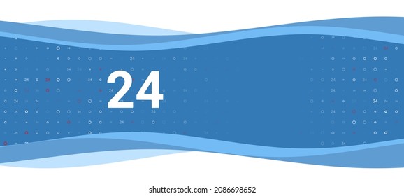 Blue wavy banner with a white around the clock symbol on the left. On the background there are small white shapes, some are highlighted in red. There is an empty space for text on the right side
