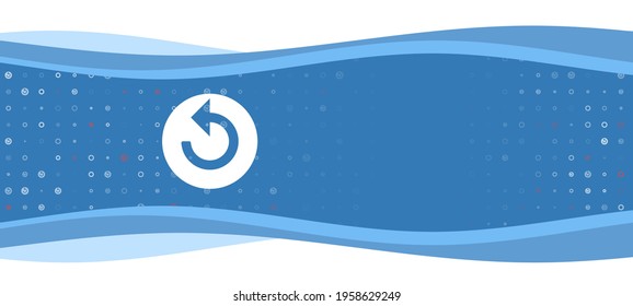 Blue Wavy Banner With A White Replay Media Symbol On The Left. On The Background There Are Small White Shapes, Some Are Highlighted In Red. There Is An Empty Space For Text On The Right Side