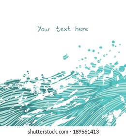 blue wavy blots and spots background