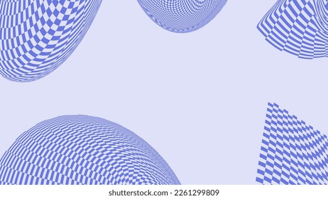 blue wavy checkered vector border