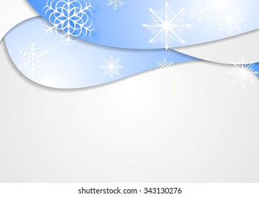 Blue wavy Christmas background. Vector design