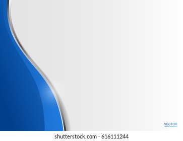 Blue wavy corporate abstract background. Vector design
