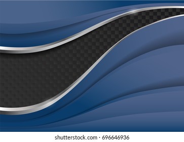 Blue wavy corporate abstract background. Dark square pattern. 