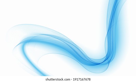 Blue wavy curl wave Abstract smoky wave background