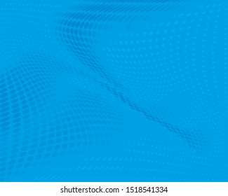 Blue Wavy dot lines background. Pattern of dots, dotted lines, circles of different scale. Futuristic pattern to create backgrounds, templates, posters in a modern minimalist style.