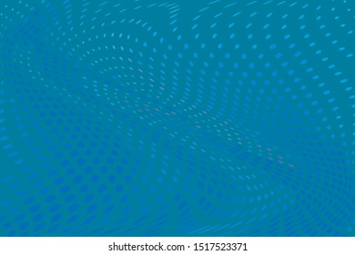 Blue Wavy dotted lines background. Pattern of dots, dotted lines, circles of different scale. Digital Gradient. Pop-art style. Grunge Backdrop. Modern futuristic Abstract panel. Vector illustration