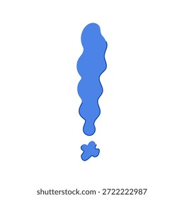 Blue wavy exclamation mark icon representing an important message, warning, or call for attention, standing out with its playful and fluid shape against a white background