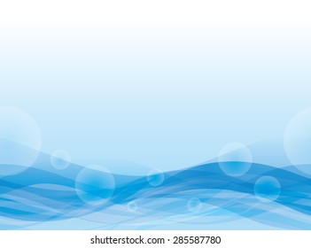 Blue Wavy floating background. Seamless pattern.Vector.