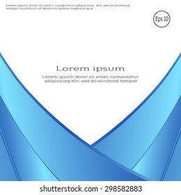 Blue wavy geometric shape layers with space for your text. Vector abstract background for flyer, blank, card, banner, invitation, brochure cover design template. 