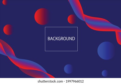 Blue wavy gradient background with red and blue lines and circles, can be used for banner sale, wallpaper, for, brochure, landing page.