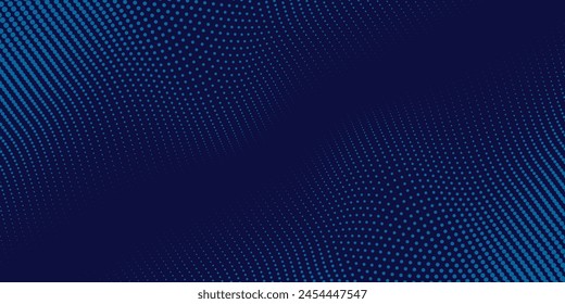 blue wavy halftone background. Dot pop art sport style vector.