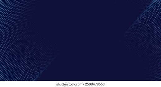 fundo de meio-tom ondulado azul. Ponto pop art esporte estilo vetor moderno pontos meio tom