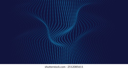 Fondo de semitono ondulado azul. Punto pop art estilo deportivo Vector.eps 10