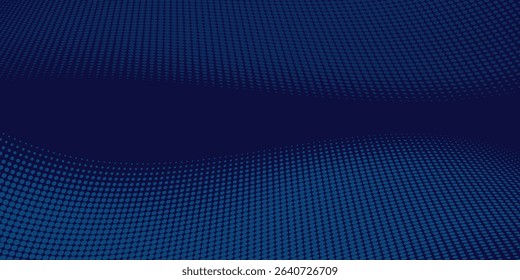 blue wavy halftone background. Dot pop art sport style vector.