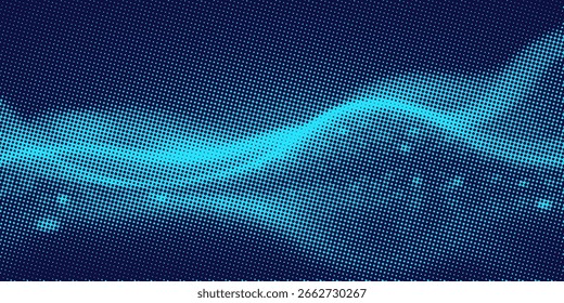 Fondo de semitono ondulado azul. Vector de estilo deportivo de arte pop Dot.