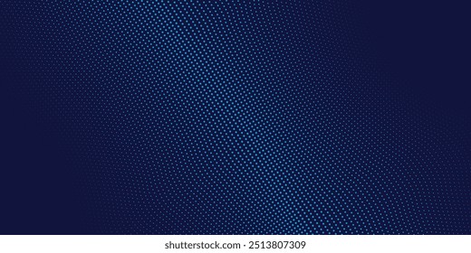 Fondo de semitono ondulado azul. puntos de estilo deportivo de arte pop. puntos modernos, Ilustración vectorial.