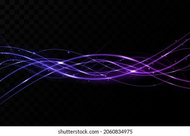 Blue wavy light lines background.