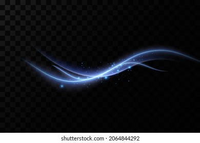 Blue wavy light lines background.
