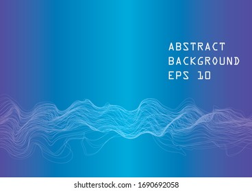 blue wavy line abstract background illustration vector, technology concept blue wallpaper 