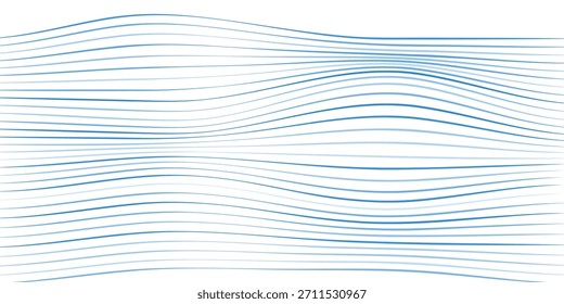 Fondo de línea ondulada azul. Líneas Abstractas que fluyen formando ondulaciones suaves y dinámicas. Elegante diseño minimalista para fondos, tecnología o temas de movimiento. Ilustración vectorial moderna.