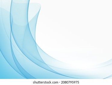 Blue wavy line, vector, background curve with space for text and message background design
