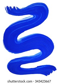 Blue wavy line. Blue zigzag. Artistic smear