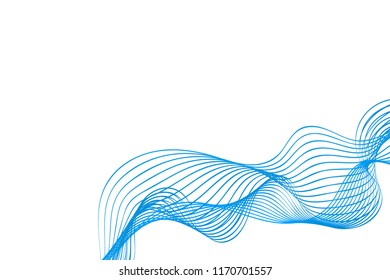 Blue Wavy Lines Abstract Background Vector Stock Vector (Royalty Free ...